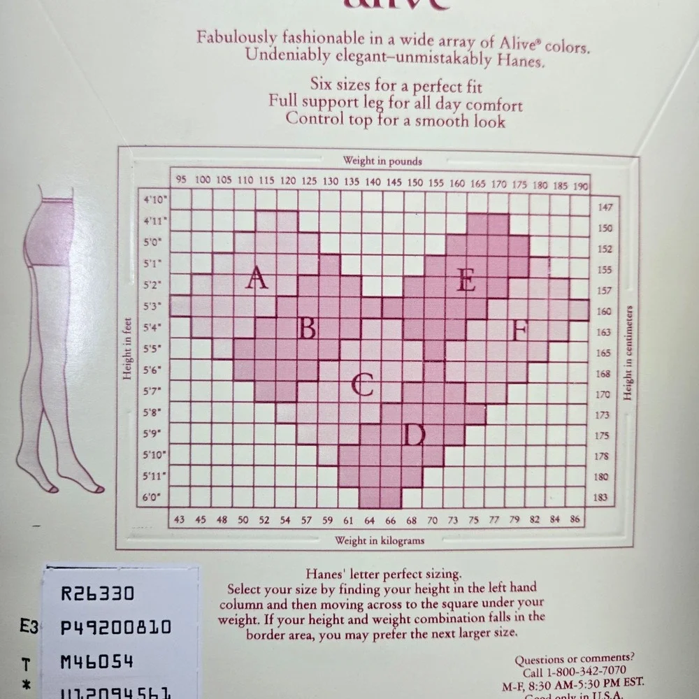 Hanes Alive Support Pantyhose Classic Navy Blue Full Control Top Size C 810 NEW
